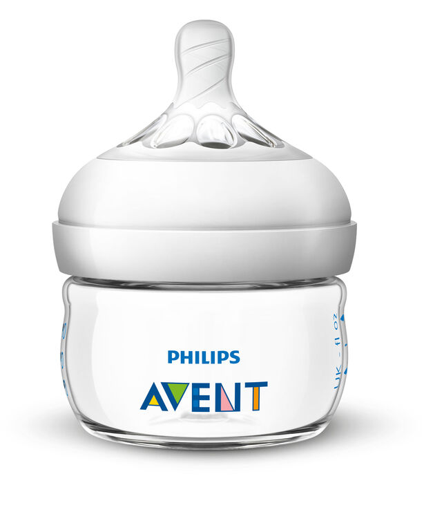 Philips Avent Natural Baby Bottle, 2oz, 2-Pack - Clear