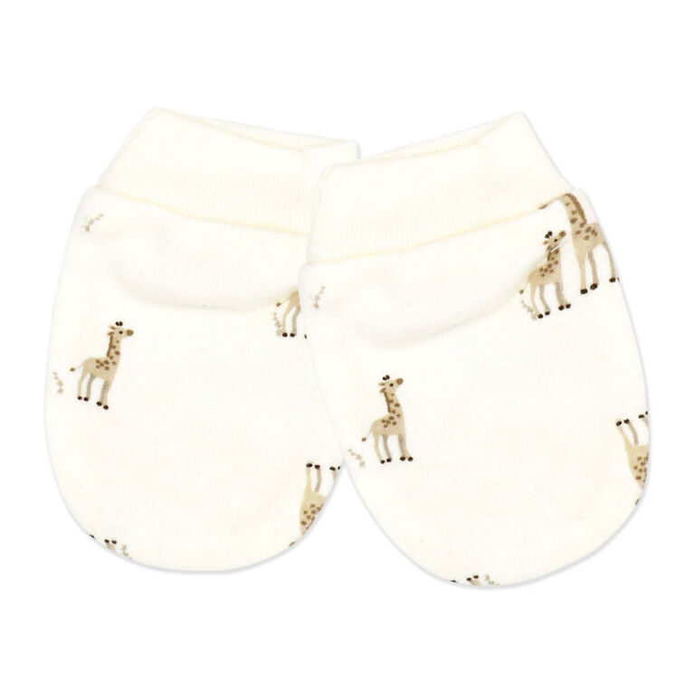 Rock a Bye Baby 5 Piece Ribbed Velour Set: White Giraffe
