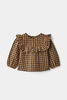 Ruffle Woven Top Brown 3-6M