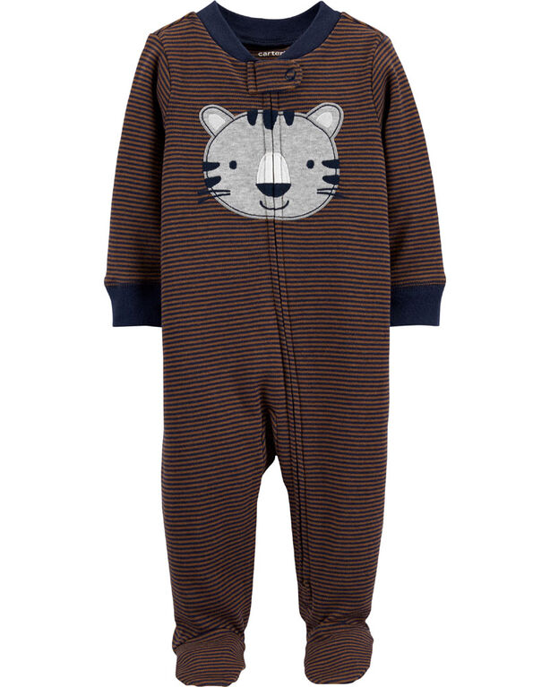 Carter's Tiger 2-Way Zip Cotton Sleep & Play - Brown, 6 Months