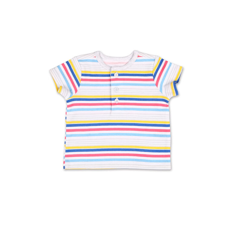 Koala Baby Summer Fun Striped Henley Tee/Jogger 2 Piece Set, 24 Month