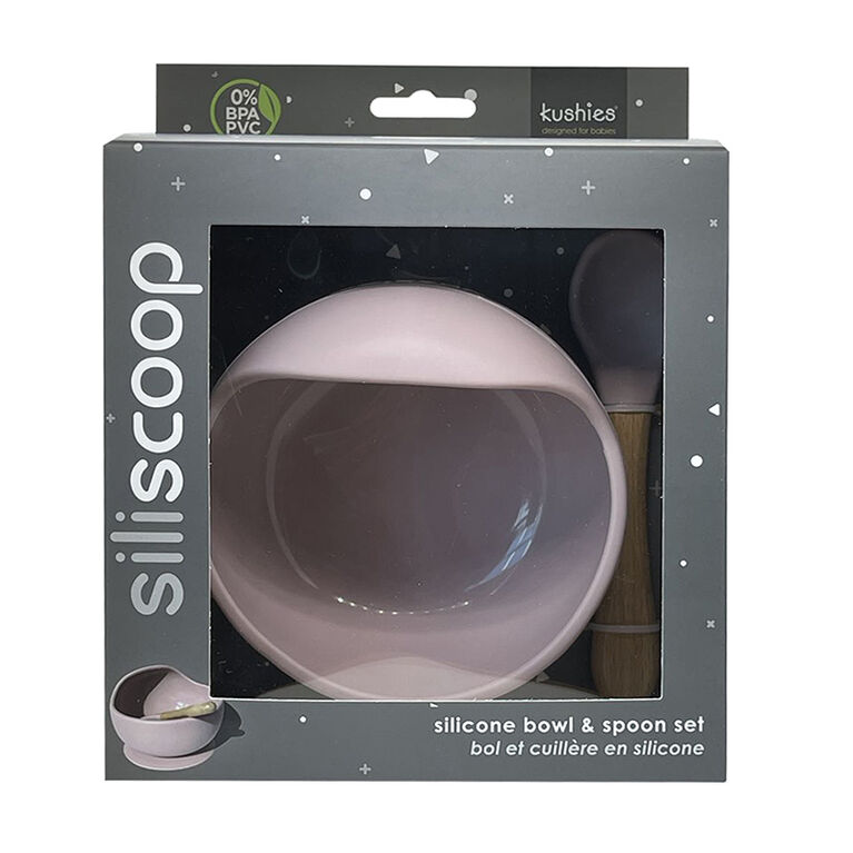Silicone bowl & spoon set Rose