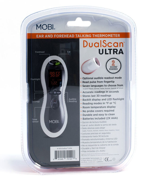 MOBI DualScan Ultra-Pulse Ear & Forehead Thermometer - English Edition