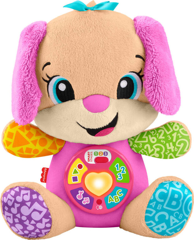 Fisher-Price Laugh & Learn Smart Stages Sis Pink Plush Baby Musical Learning Toy, Multilanguage Version