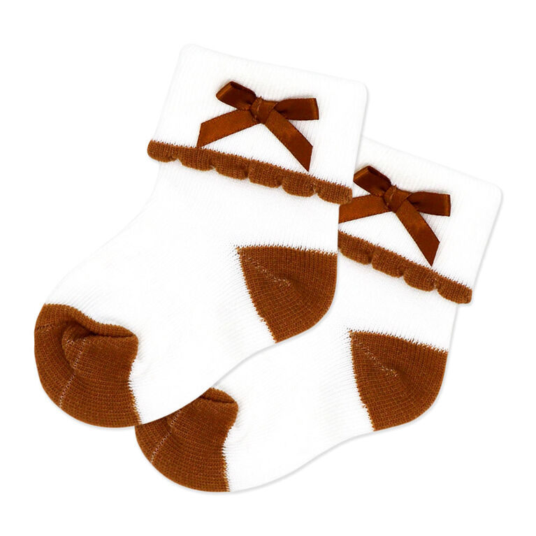 Baby Mode 3 Piece Quilted Jogger Set: Brown Cutie 3-6M