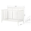 Little Smileys Modern Baby Crib - Adjustable Height Mattress with Toddler Rail Pure White