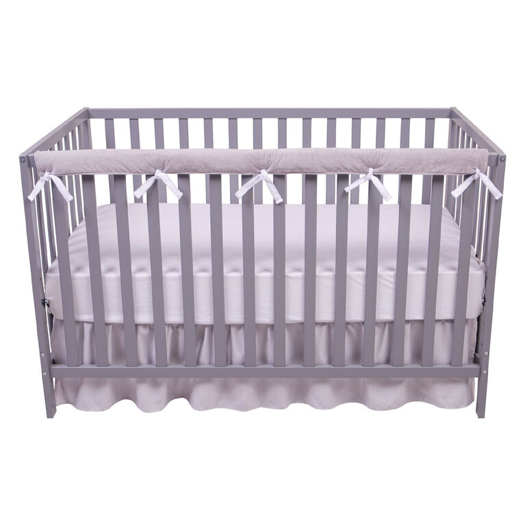 Sammy and Lou 1 Narrow Long Reversible White and Gray Velour Rail Cover