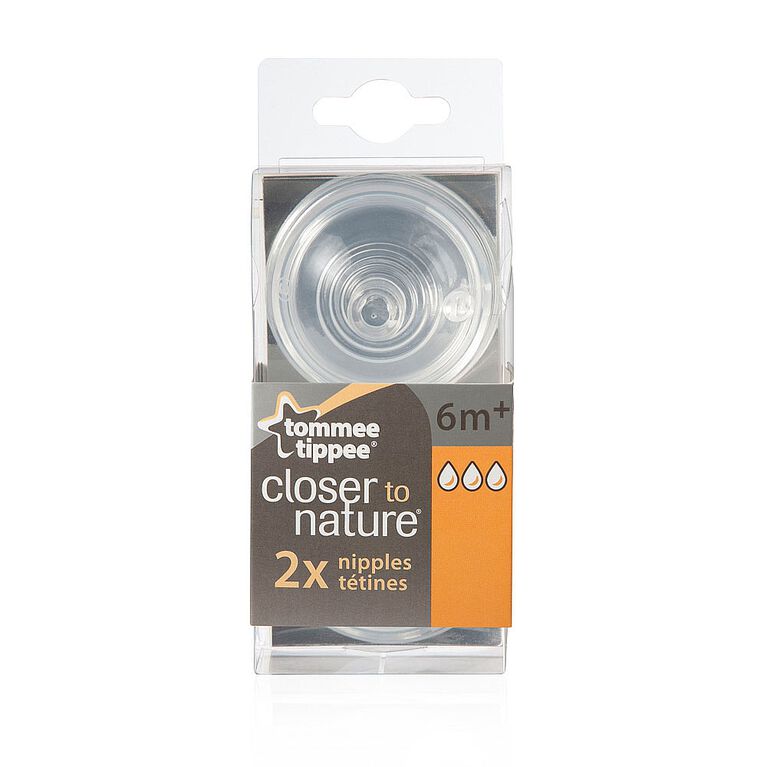 Tommee Tippee Closer to Nature T&eacute;tines &Agrave; D&eacute;bit Rapide - paquet de 2
