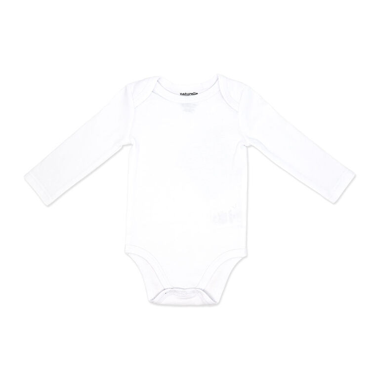 Naturelle Lot de 4 bodys à manches longues : blanc 3M