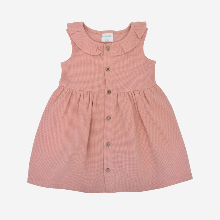 Rococo Waffle Dress Pink 6/12M