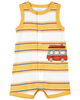 Carter's One Piece Yellow Striped Romper  12M