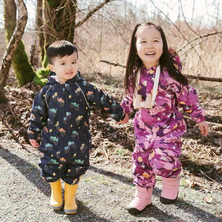 Kids Thin-Lined Rain Suits  | Big Trucks - 4T (4-5Y)