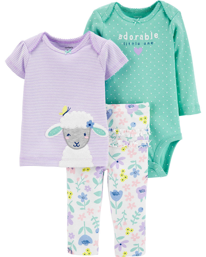 Carter s 3 Piece Sheep Little Character Set Turquoise Purple 12 Months