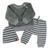 Baby Mode 3 Piece Sherpa Popover Set: Grey