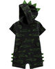 Carter's Alligator Hooded Jersey Romper - Navy, 6 Months