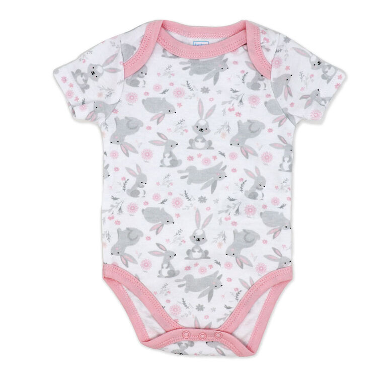 Baby Mode 3 Pack Bodysuit: Pink Bunny 3-6M