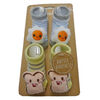 So Dorable 2 Pack Rattle Booties With 3D Icons - Eggs / French Toast 0-12M