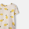 Short Sleeve 2 Piece Sleep White Lemon Print 3Y