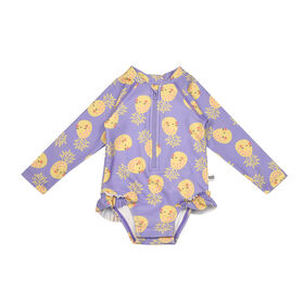 Rashguard Ruffled 1pc Swimsuit  Pineapple