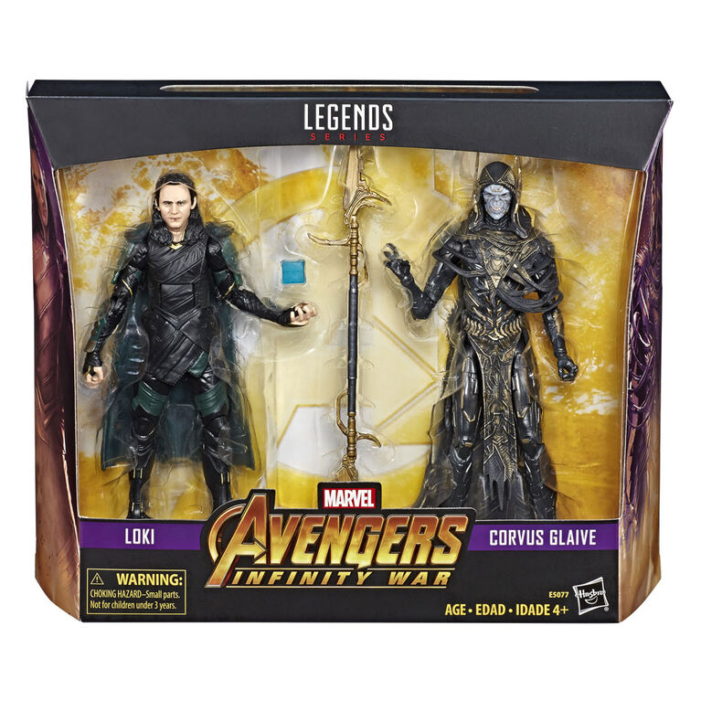 Série Marvel Legends Avengers : La Guerre de l'infini - Figurines Loki et Corvus Glaive - Notre exclusivité