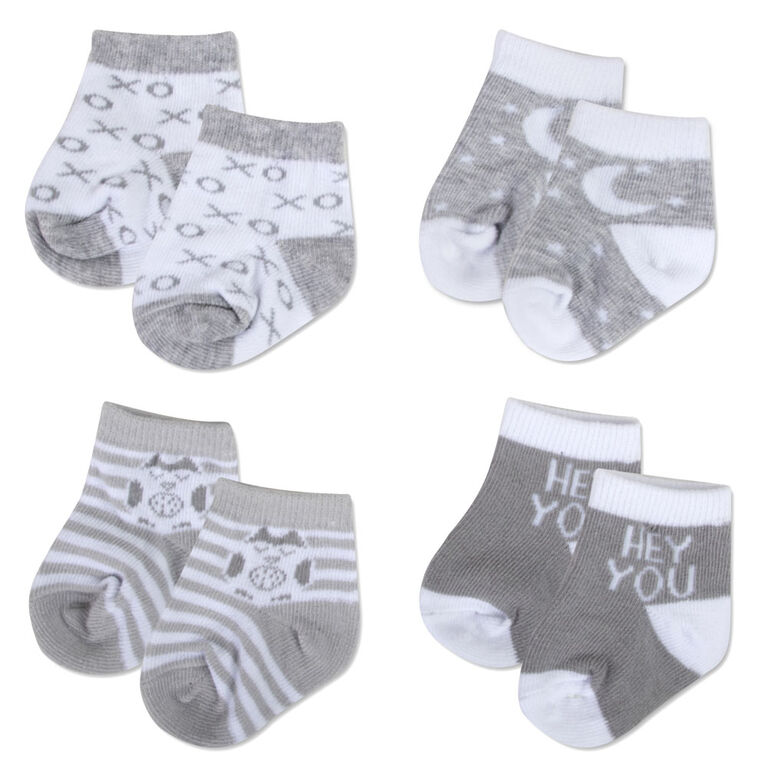 Chaussettes de Baby Essential gris neutre 4 paires 6-9 mois