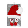 Baby Mode Unisex Red Knit Hat & Bootie Set 0-6M