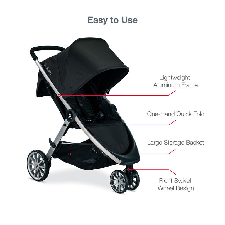 Britax B-Lively & B-Safe Gen2 Travel System, Eclipse Black SafeWash