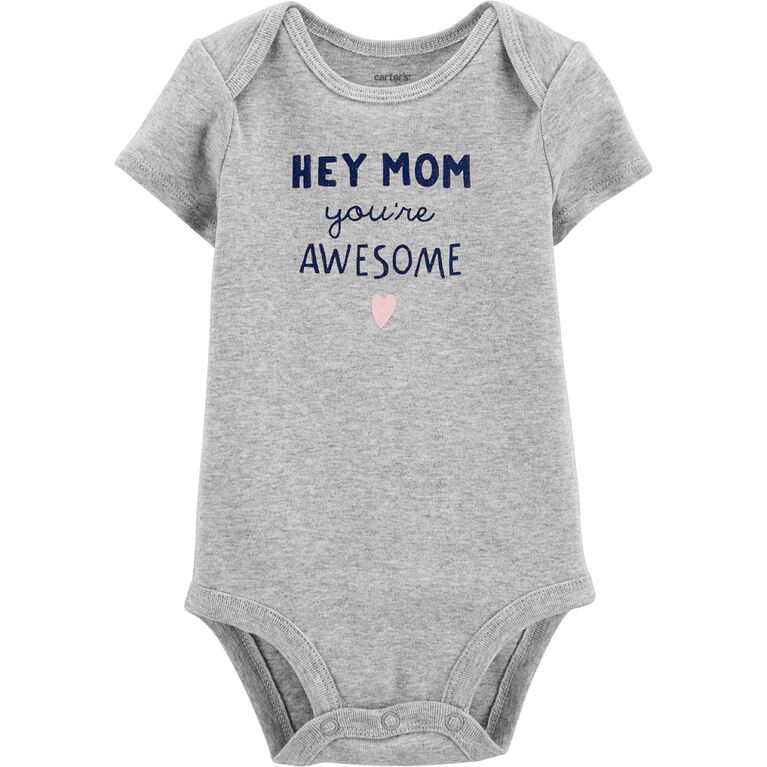 Carter's Hey Mom You're Awesome Collectible Bodysuit - Grey, 12 Months