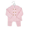 Rock-A-Bye Baby Boutique Pink Knitted 2-Piece Cardgian and Pant Gift Set: 6-12M