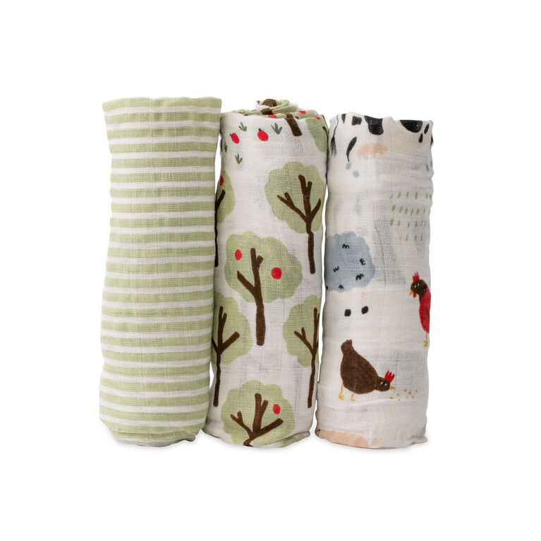 Red Rover Cotton Muslin Swaddle 3 Pack Family Farm R Exclusive Babies R Us Canada
