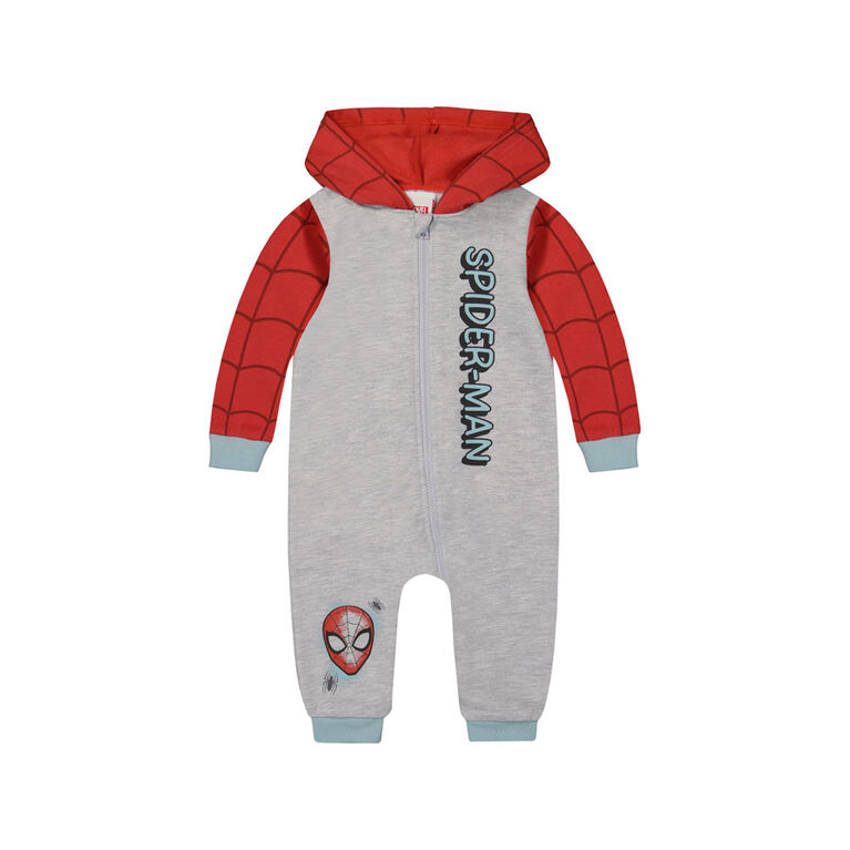 Spiderman Fleece Coveralls Grey 12-18M