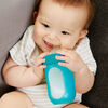 Paquet de 3 biberons avec poche en silicone de Boon Nursh 236 ml - bleu et vert.