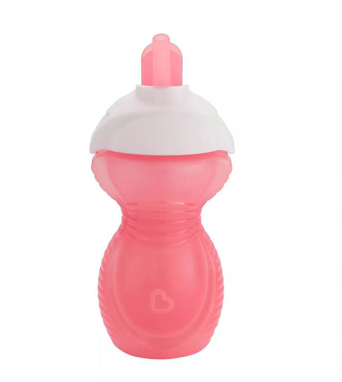 9oz Click Lock Flip Straw Cup (Pink)