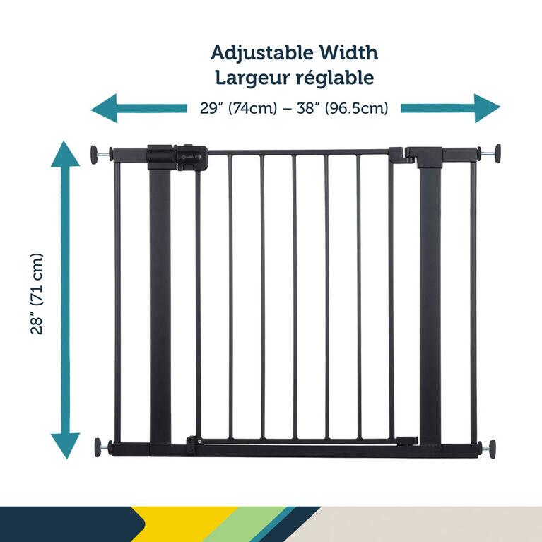 Safety 1st Easy Install Walk-Through Metal Gate- Black