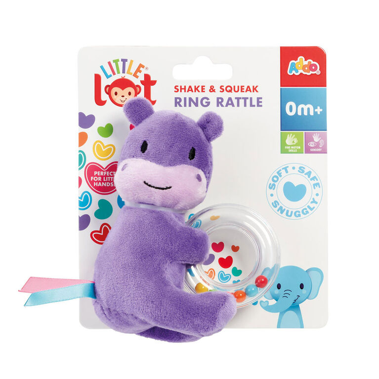 Little Lot Shake and Squeak Ring Rattle - Hippo - Notre exclusivité