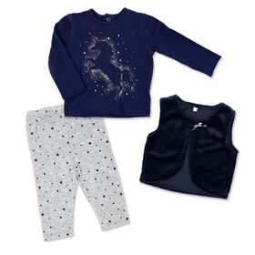 Lily & Jack 3 Pi&egrave;ce Fourrure Gilet set-licorne 3-6m