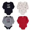 Rococo 4 Pk Bodysuit - Assorted colors, 0-3 Months