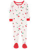 Carter's One Piece Cherry 100% Snug Fit Cotton Footie Pajamas White 24M