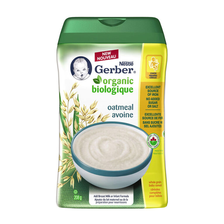 Céréales pour bébés Nestlé Gerber Biologique - Avoine 208g.