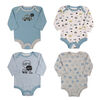 Rococo 4 Pk Bodysuit - Assorted colors, 0-3 Months