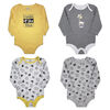 Rococo 4 Pk Bodysuit - Assorted colors, 0-3 Months