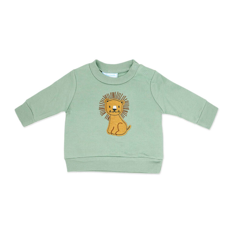 Baby Mode Ensemble de jogging en polaire 3 pièces : lion vert 24M