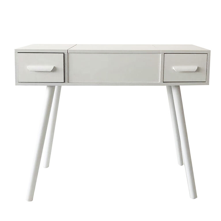 White Dressing Table/Desk with Mirror