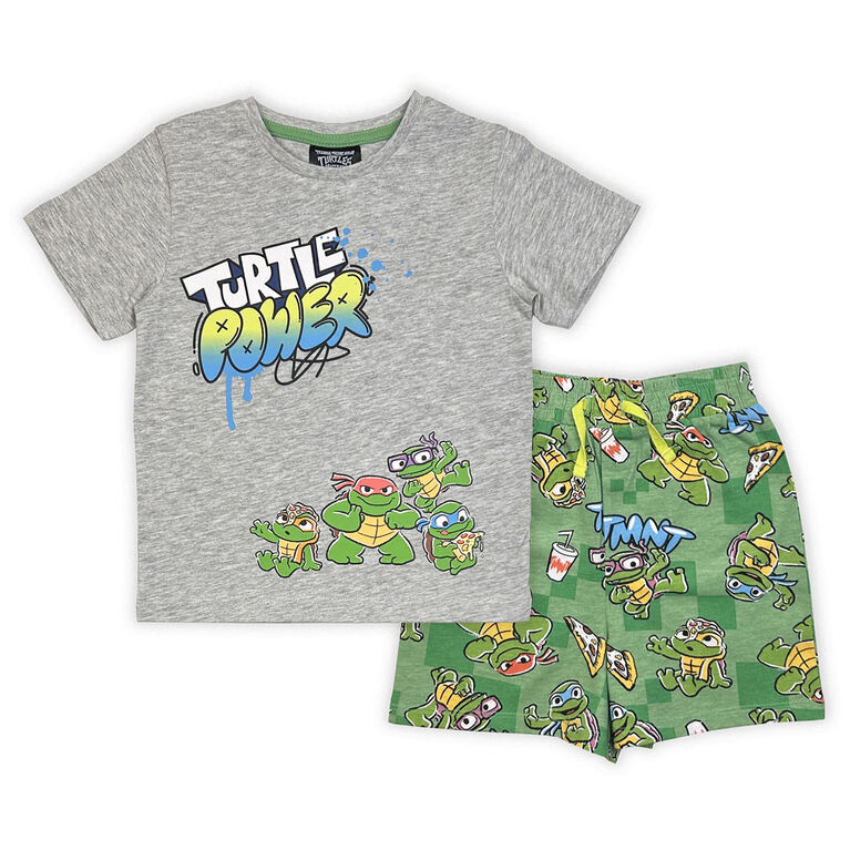 TMNT 2 Piece Tee & Short Set - Grey Mix - 5T