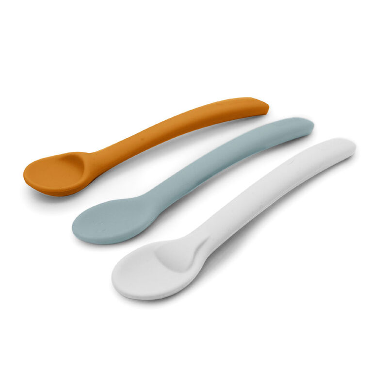 Silistages 3Pk Spoons Sea/Papaya/ Grey