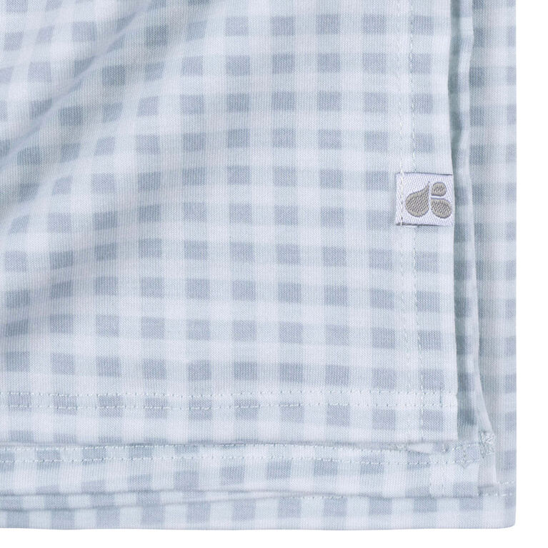 Just Born  - 2 piece Swaddle Blanket+Hat - Blue Plaid