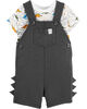 Carter's 2-Piece Dinosaur Tee &  Shortall Set - Charcoal, 6 Months