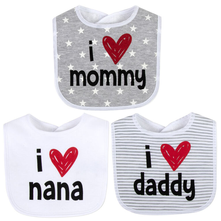 Baby Essentials - I Love Mommy Bib 3Pk