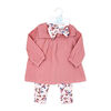 Baby Mode Ensemble haut et legging en gaze 3 pièces : motif floral rose, 12 mois