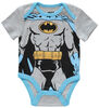 Batman Newborn 3 Pack Bodysuit 6-9M Grey